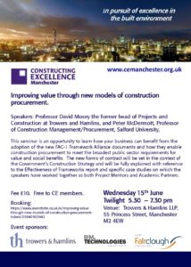 New models of construction procurement. June 15th 2016